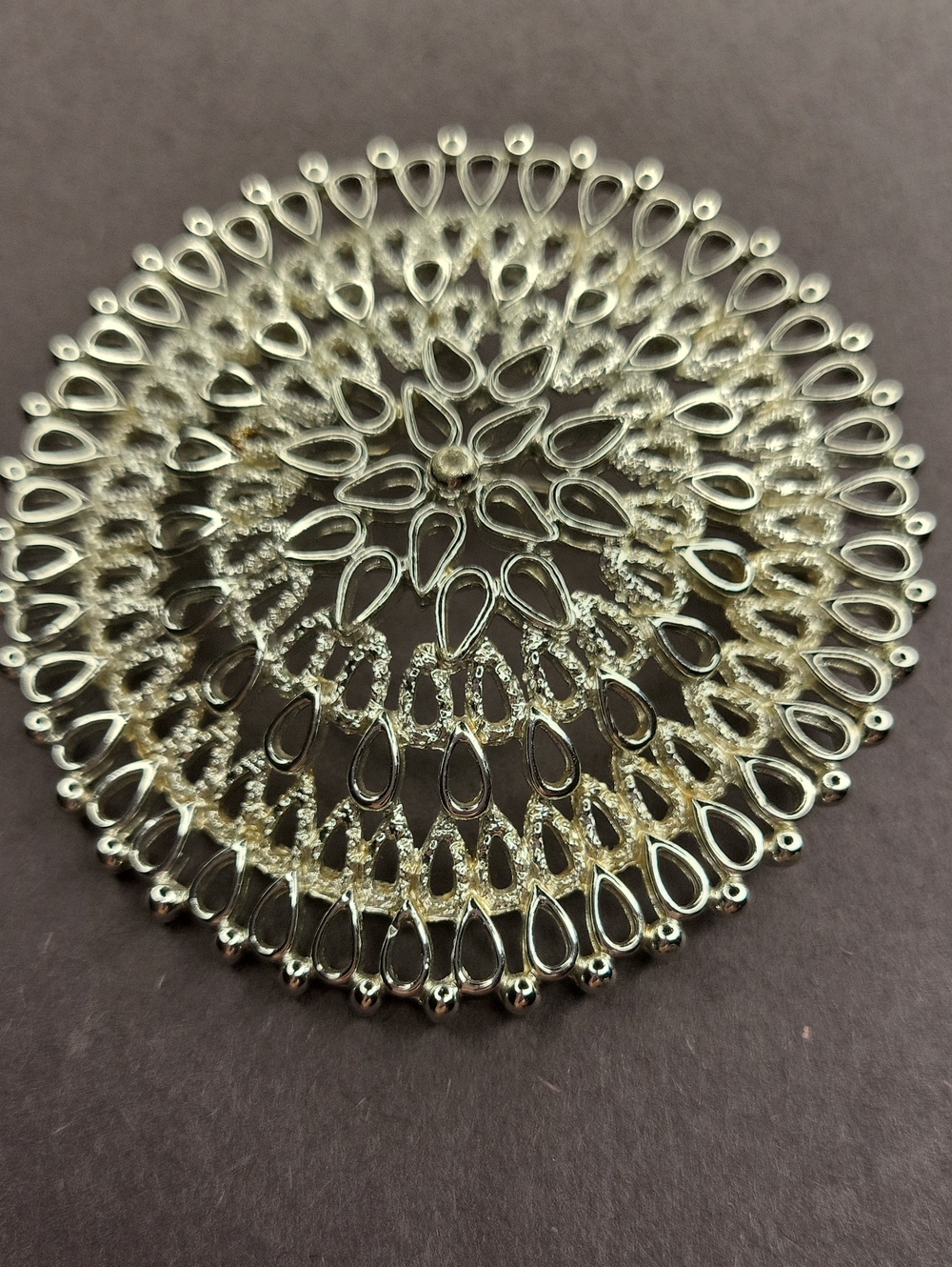 Sarah Coventry Silver-Tone Filigree Circular Brooch